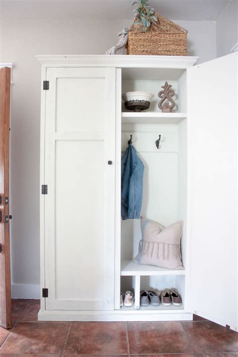 Diy Mudroom In An Armoire Armoire Furniture Plans Armoire Diy