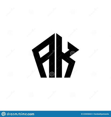 Ak Logo Monogram Geometric Shape Style Stock Vector Illustration Of