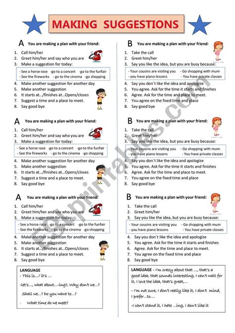 Making Suggestions Esl Worksheet By An43