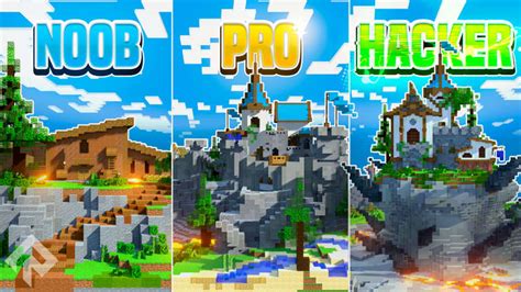 Noob Vs Pro Vs Hacker Castles By Rareloot Minecraft Marketplace Map