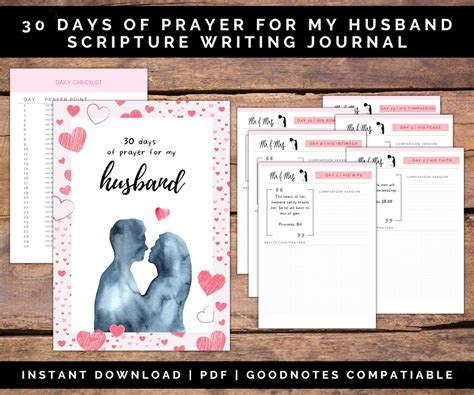 30 Days Of Praying For My Husband Scripture Writing Journal Etsy