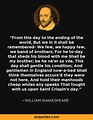 William Shakespeare, "Henry V" We Happy Few, William Shakespeare Quotes ...