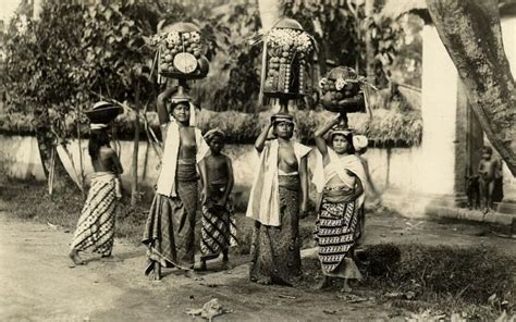 Indonesia Bali Native Topless Balinese Girls Offerings 1910s Rppc Postcard Asia And Middle