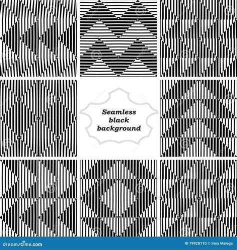 Vector Mono Line Backgrounds With Simple Patterns Stock Vector