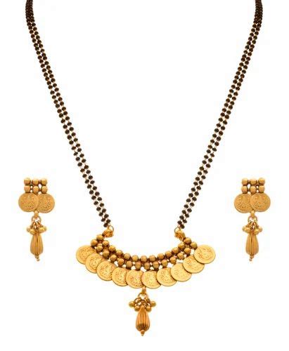 Jfl Gold Temple Goddess Laxmi Coin Gold Plated Mangalsutra Size 24