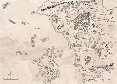 Huge Tolkienesque Map Of The Sword Coast Map Vintage World Maps Vintage