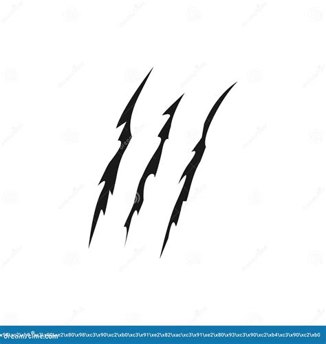 Claw Scar Scratch Icon Vector Claw Scar Scratch Sign Isolated On White
