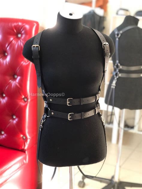 womens punk rave leather harness bondage body belt gothic style cage plus size online exclusive