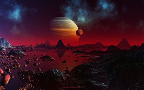 48 Wallpapers Science Fiction Planet Landscape Wallpapersafari