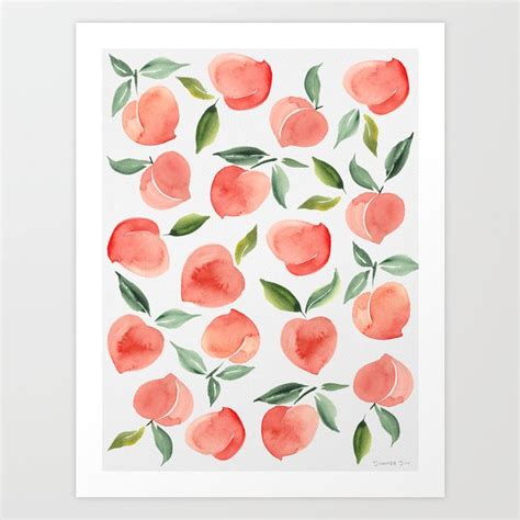 Peaches Art Print By Summer Sun Home Art Society6