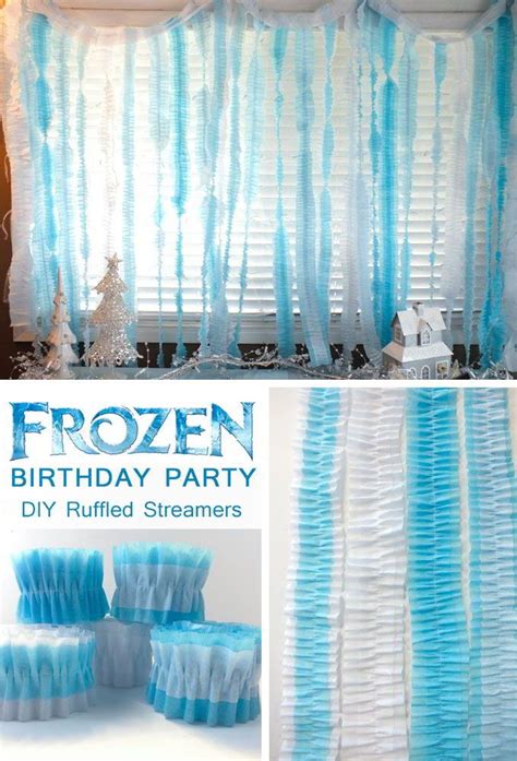 Frozen Diy Ruffled Streamers Frozen Party Decorations Frozen Themed