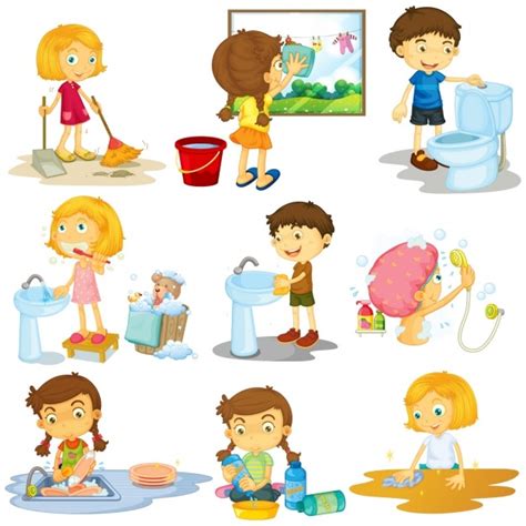 Kids Doing Housekeeping Vector Premium Download
