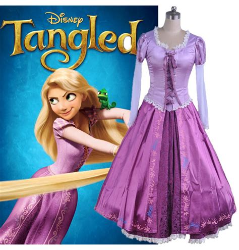 timecosplay disney tangled princess rapunzel adult cosplay costume dress deluxe original version