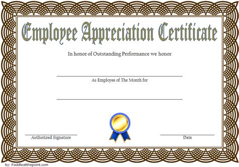 Employee Appreciation Certificate Template Free 1 Two Pertaining To