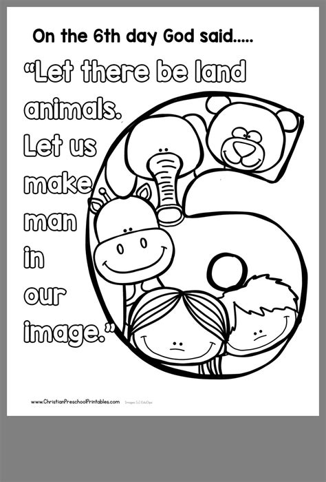 Printable Days Of Creation Coloring Pages