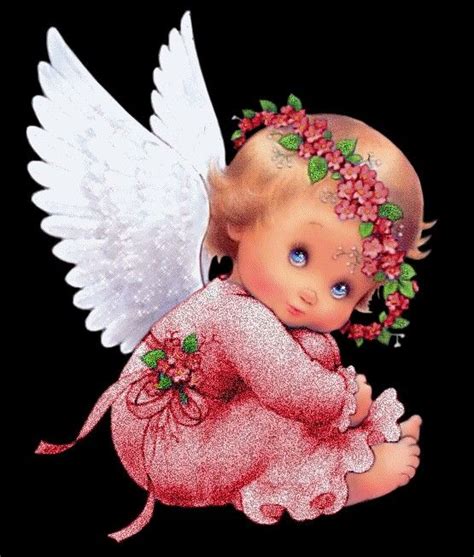 Glitter Baby Angel Animated  Anges De Noël Dessin Colombe Anges