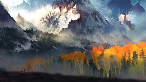 3840x2160 Landscape Scenery Moutain Autumn Digital Art 5k 4k Hd 4k