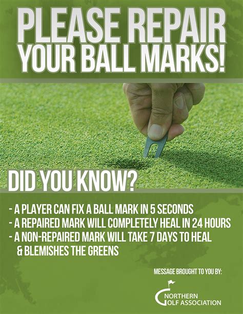 Ball Mark Repair Poster Golf Nga