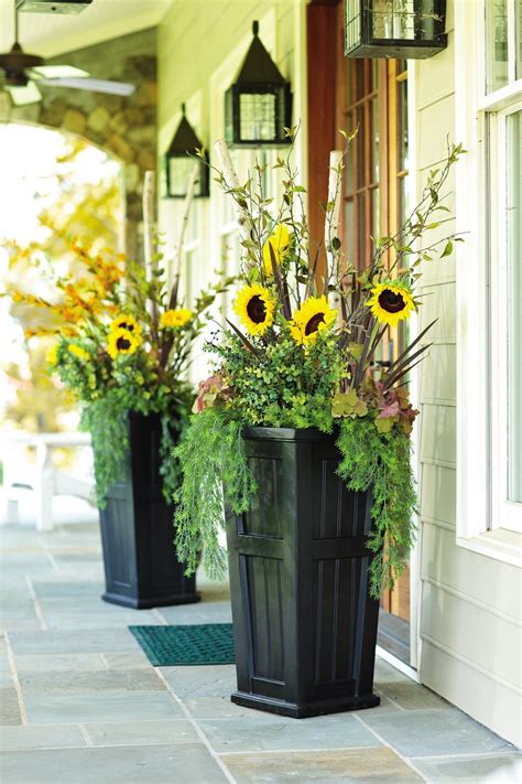 Lexington Tall Self Watering Planter Makes A Statement In An Exterior