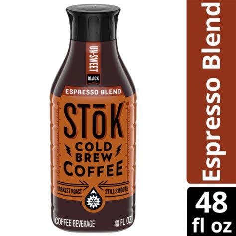 Stok Unsweet Black Espresso Blend Darkest Roast Cold Brew Coffee 48