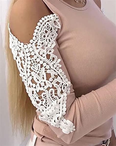 cold shoulder lace hollow out blouse online discover hottest trend fashion at cold