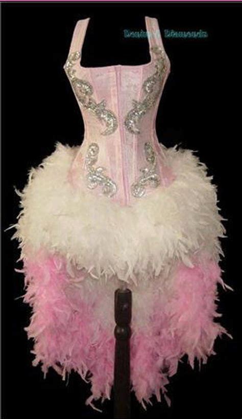 Pink Sequin Full Skirt Feather Moulin Burlesque Theater Costume Showgirl Costume Pink Sequin