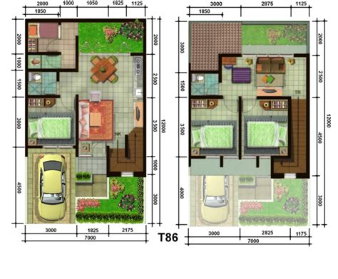 30 Denah Rumah Minimalis 2 Lantai Ukuran 6X9 Background Konstruksi Sipil