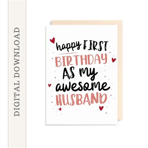 Free printable birthday cards for husband. Printable birthday card for husband romantic birthday card | Etsy in 2020 | Husband birthday ...