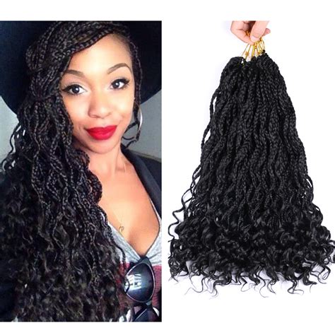 1pcs Wavy Goddess Box Braids Crochet Hair Curly Ends
