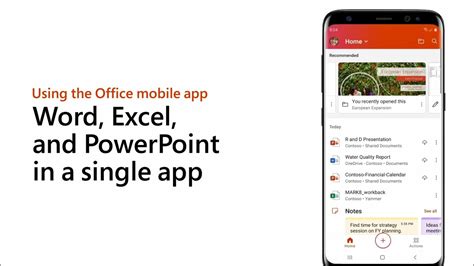 How To Use The Office Mobile App Word Excel Powerpoint In One Youtube