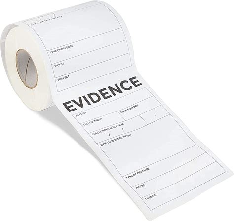 Evidence Label With Self Adhesive Sticker Roll 4 X 6 In