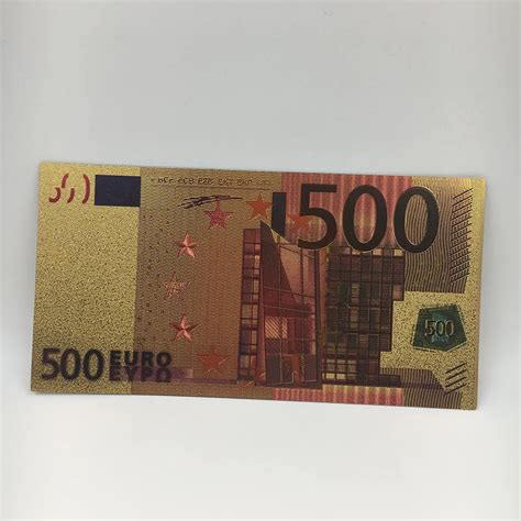 500 Euro 24 K Vergulde Nep Papier Geld Kleurrijke Bankbiljet Kunst