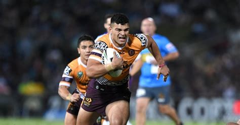 Great step to banish the fullback into the air. Brisbane Broncos rookie David Fifita takes the 4.57am ...