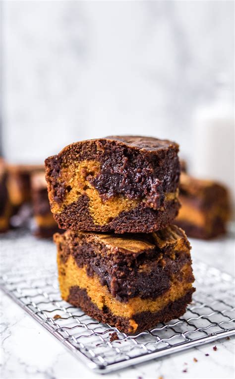 These Tasty Pumpkin Brownies Are Perfectly Swirled With Chocolate And