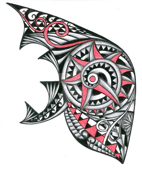 Tribal Polynesian With Red Tattoo Design By Thehoundofulster On Deviantart