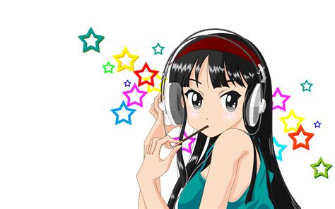 Akiyamamio Blackhair Food Grayeyes Headphones K On Longhair Pocky