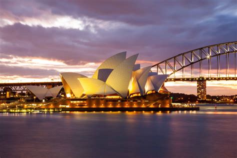 Sydney Opera House And The Harbour Bridge At Night Wayfarer