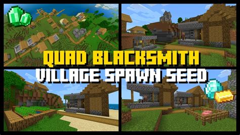 Quad Blacksmith Village At Spawn Seed Minecraft Bedrock And Java Edition 1 18 Youtube