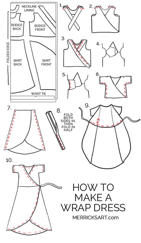 Midi Wrap Dress Sewing Tutorial Merricks Art Dress Sewing