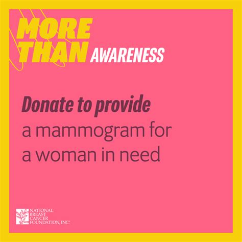 Donate To Provide A Mammogram For A Woman In Need National Breast Cancer Foundation