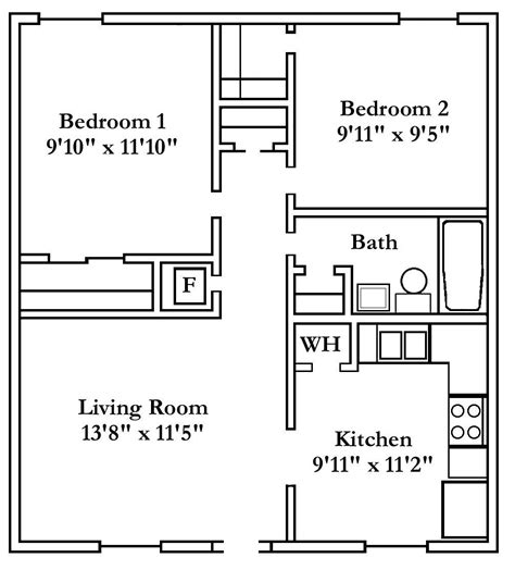 2 Bedroom Apartment Floor Plan Small Apartment Layout Small Apartment Plans 2 Bedroom Floor