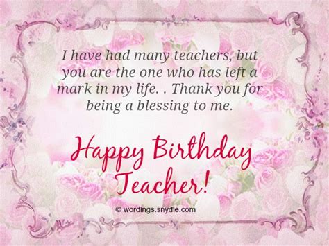 Teacher Birthday Wishes Wordings And Messages