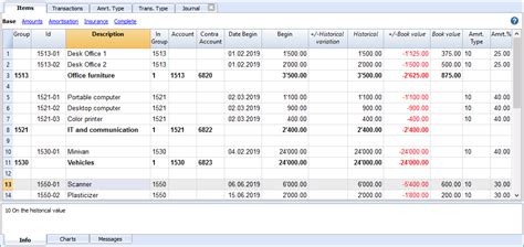 Fixed Assets Register Banana Accounting Software