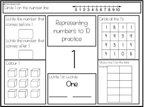 Represent Numbers To 10 Worksheet Free