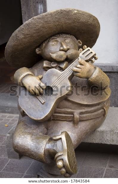 Bronze Statue Portly Man Mexican Sombrero Stock Photo Edit Now 17843584