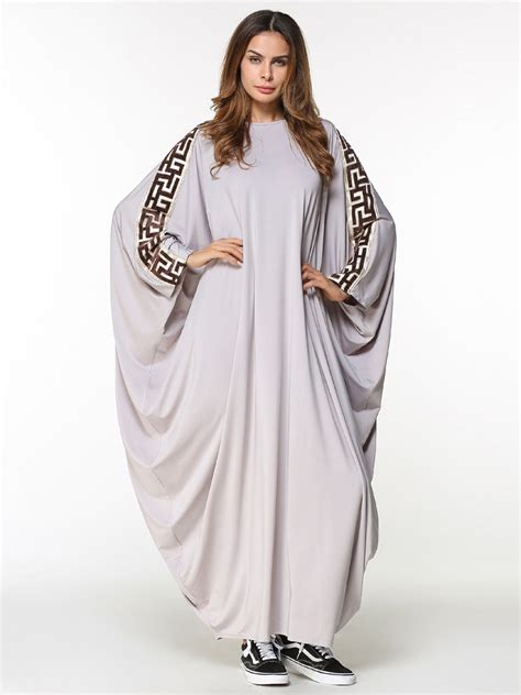New Arab Elegant Loose Abaya Kaftan Islamic Fashion Muslim Dress