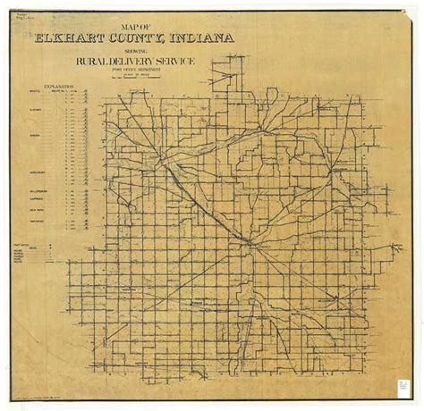 Map Of Elkhart County Indiana Showing Rural Delivery Service