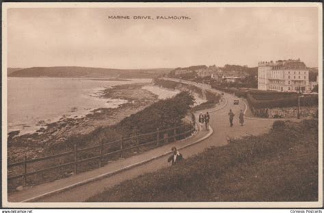 Marine Drive Falmouth Cornwall C1930s Postcard For Sale On