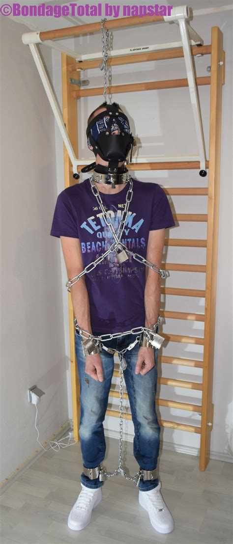 Bondagetotal Forced Standing Bondage Shirt And Jeans And Nike Air Force