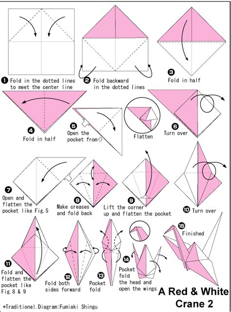 A Red And White Crane 2 Easy Origami Instructions For Kids